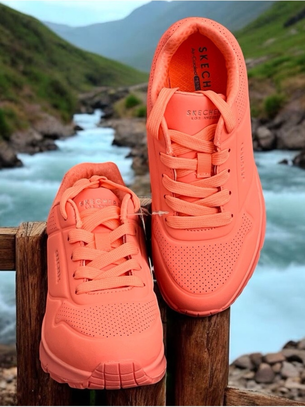 Skechers Uno Gen1 Street‎ Neon Glow Coral Sneakers